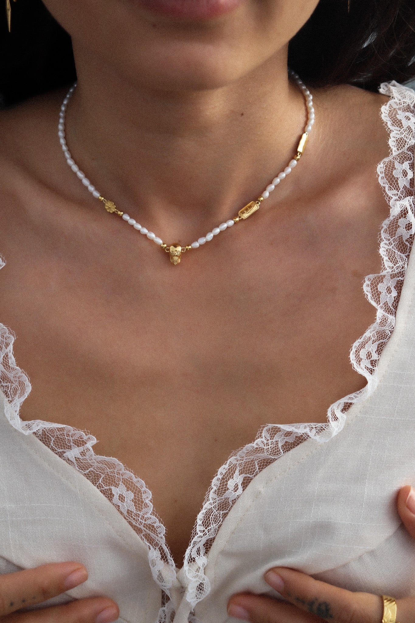 Ossa Pearl Necklace Gold