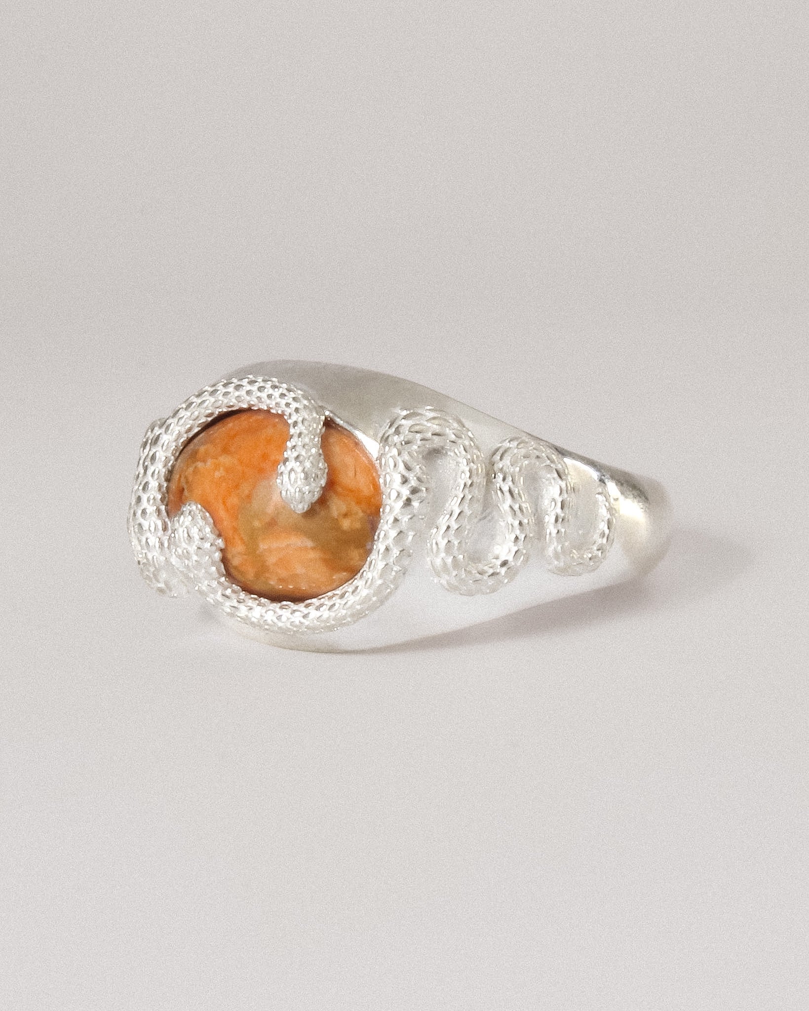 Serilda Ring Silver Sponge Coral