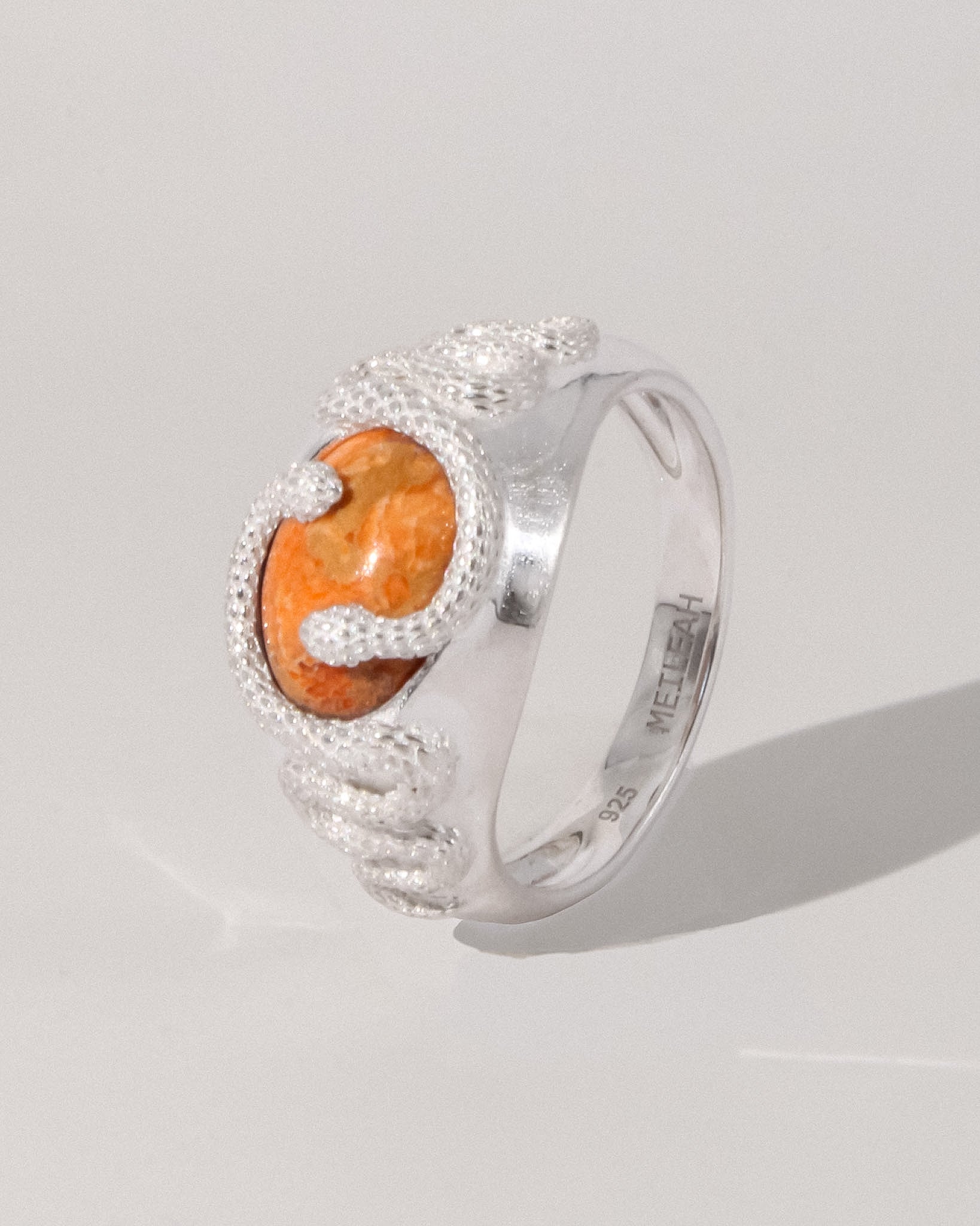 Serilda Ring Silver Sponge Coral